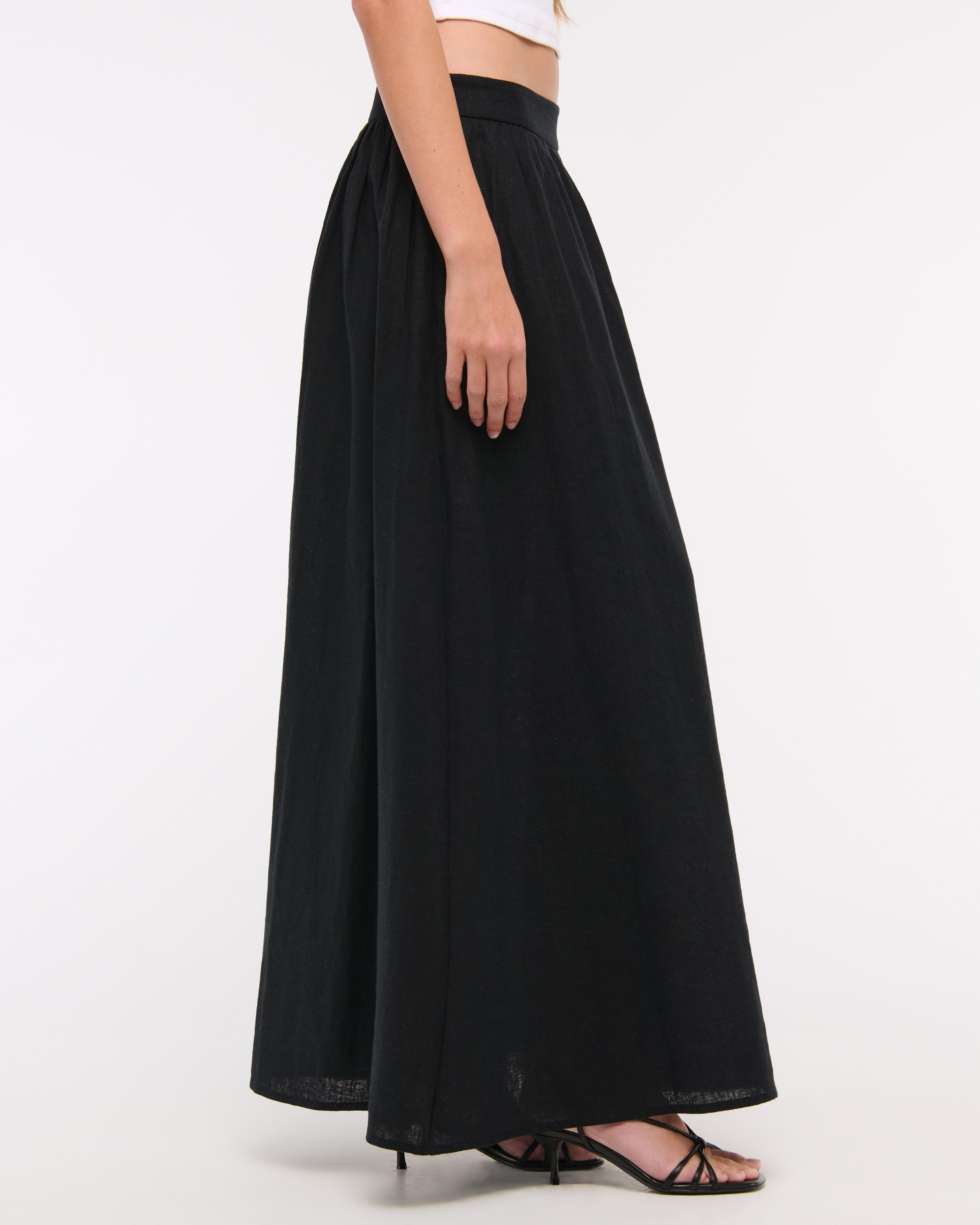 Linen-Blend Maxi Skirt Product Image