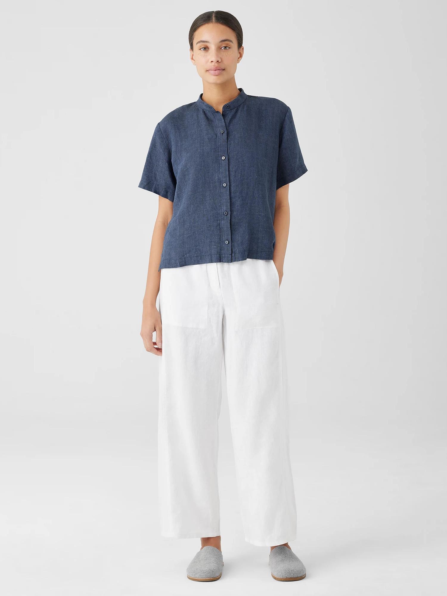 EILEEN FISHER Organic Linen Wide Trouser Pantfemale Product Image