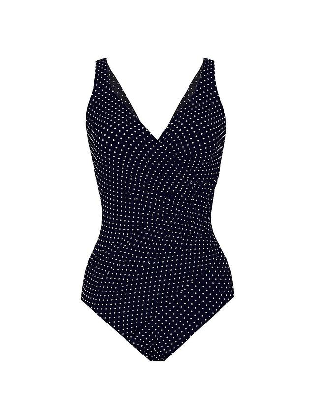 Womens Pin Point Oceanus One-Piece Swimsuit Product Image