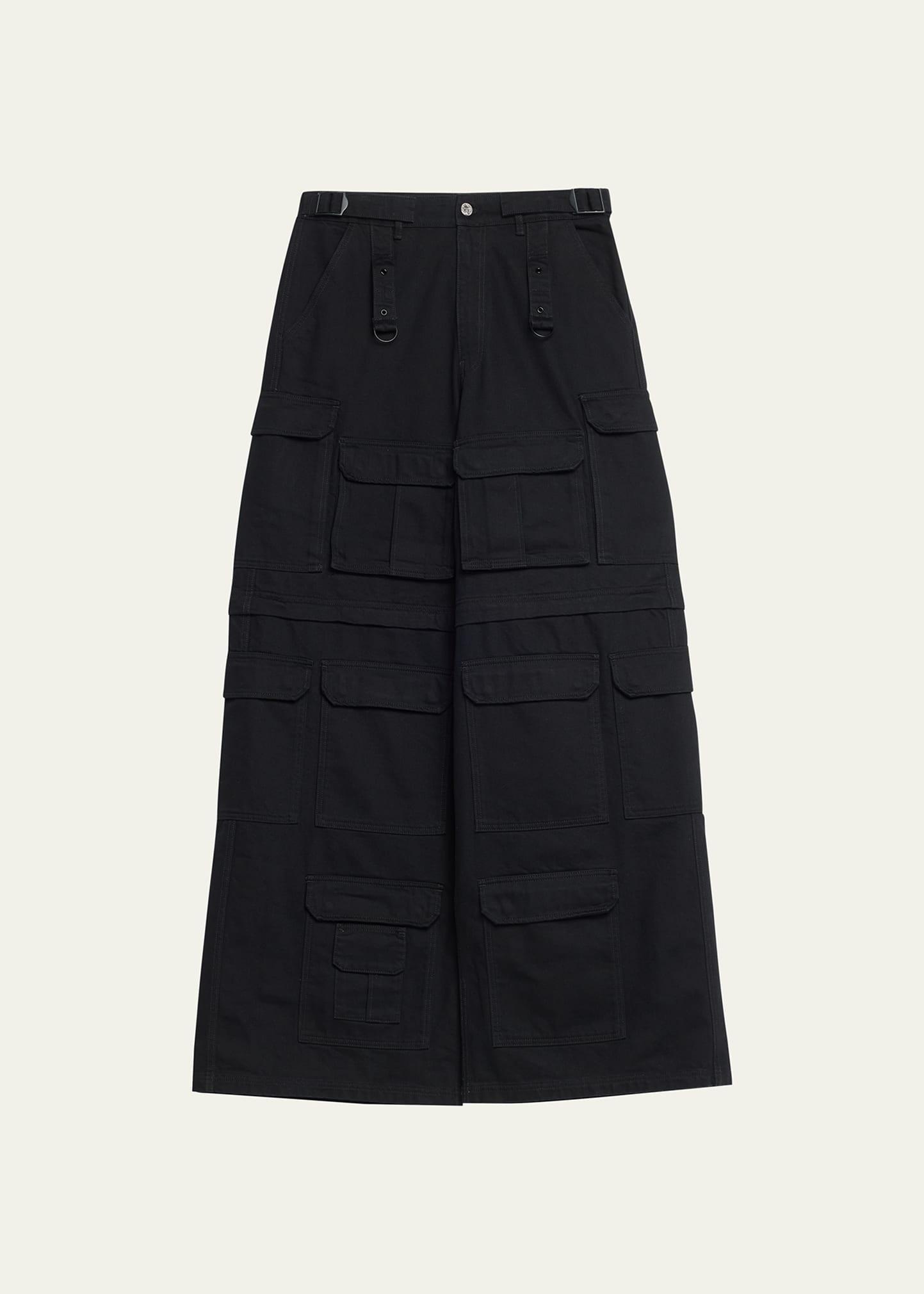 Mens Multi-Pocket Wide Cargo Pants Product Image