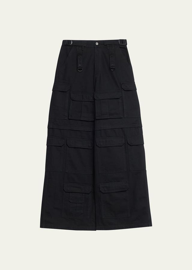 Mens Multi-Pocket Wide Cargo Pants Product Image