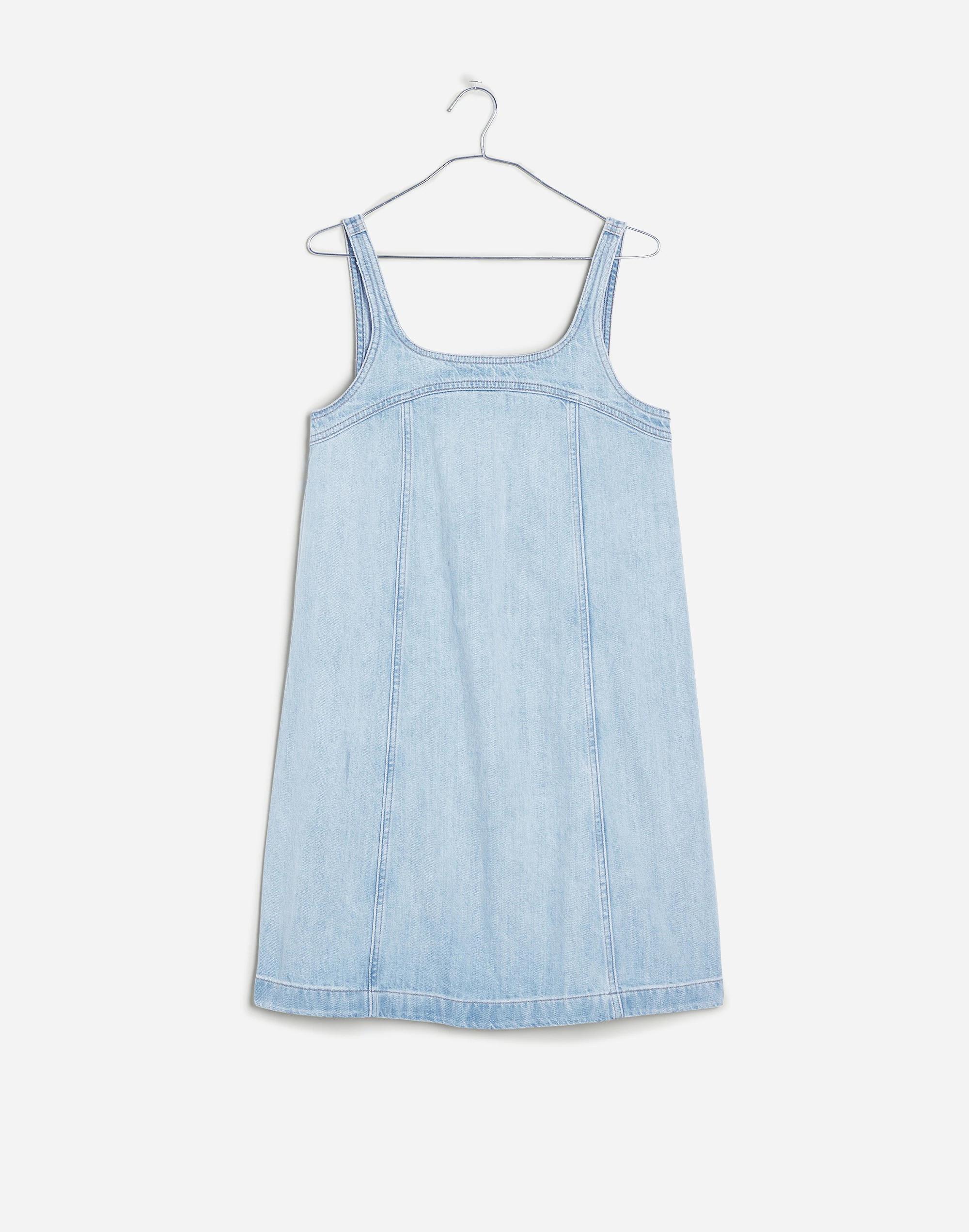 Denim A-Line Sleeveless Mini Dress in Fitzgerald Wash Product Image