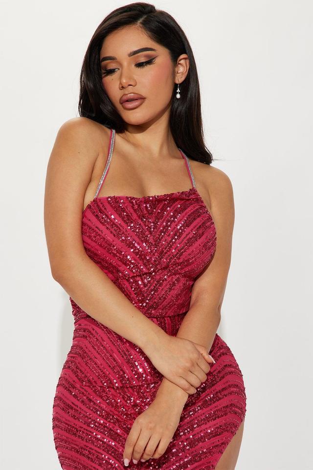 Camille Sequin Maxi Dress - Fuchsia Product Image