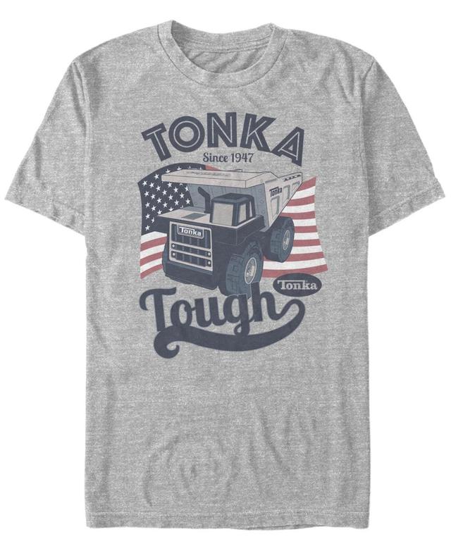 Mens Tonka Tough American Flag Logo Tee Athletic Grey Product Image