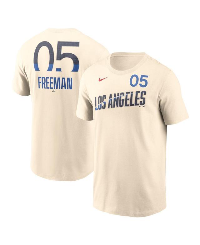 Nike Mens Freddie Freeman Cream Los Angeles Dodgers 2024 City Connect Fuse Name Number T-Shirt - Cream Product Image