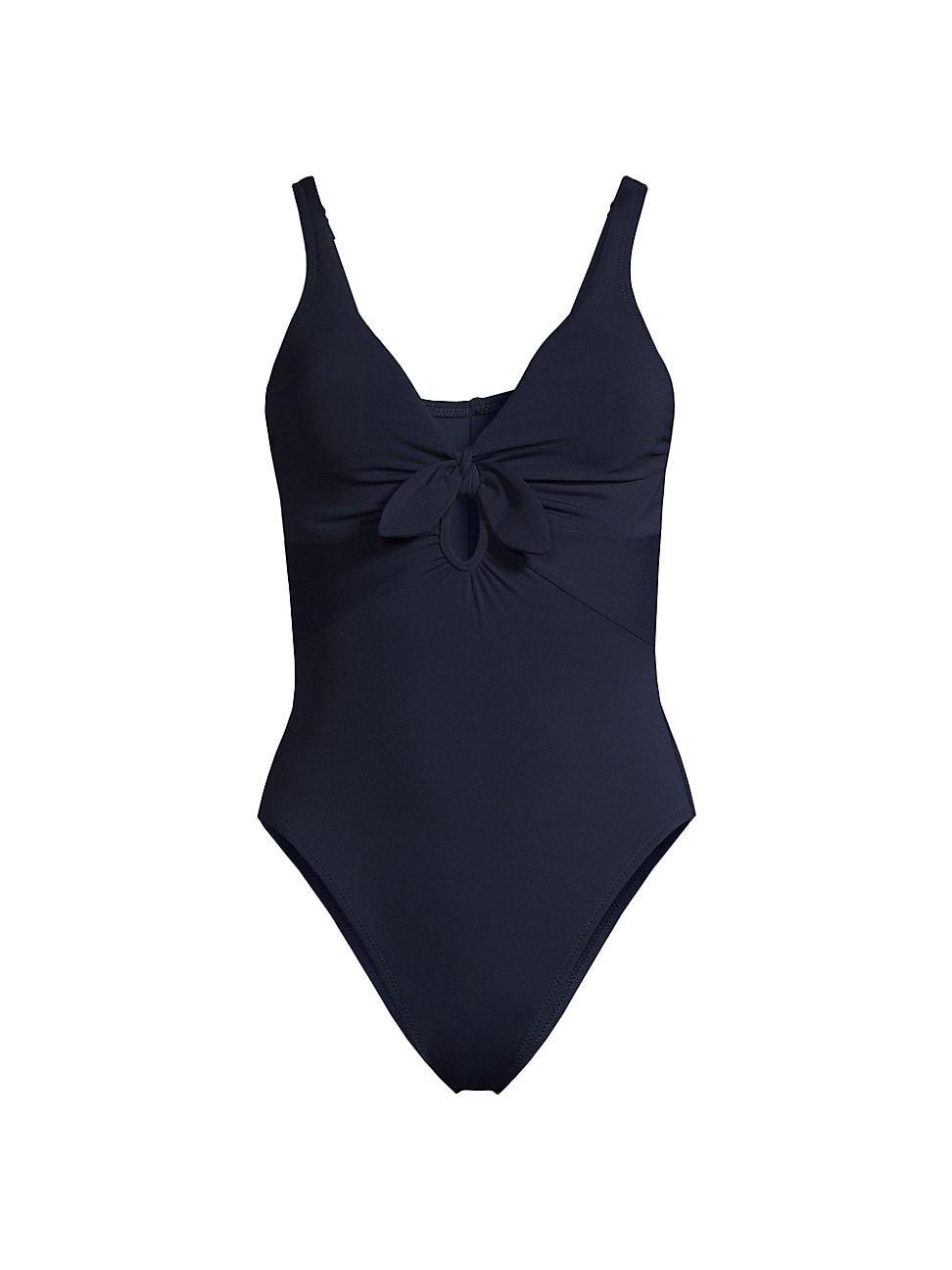 Womens Ava Plunge Bow One-Piece Swimsuit Product Image