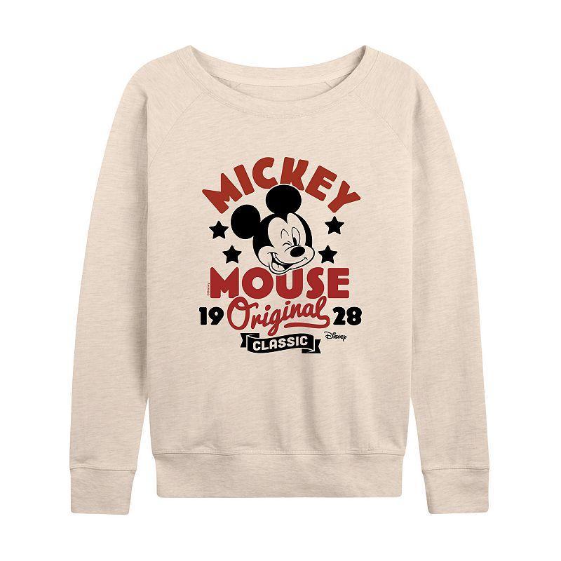 Disneys Mickey Mouse Womens Original Badge Lightweight French Terry Sweatshirt, Girls Product Image