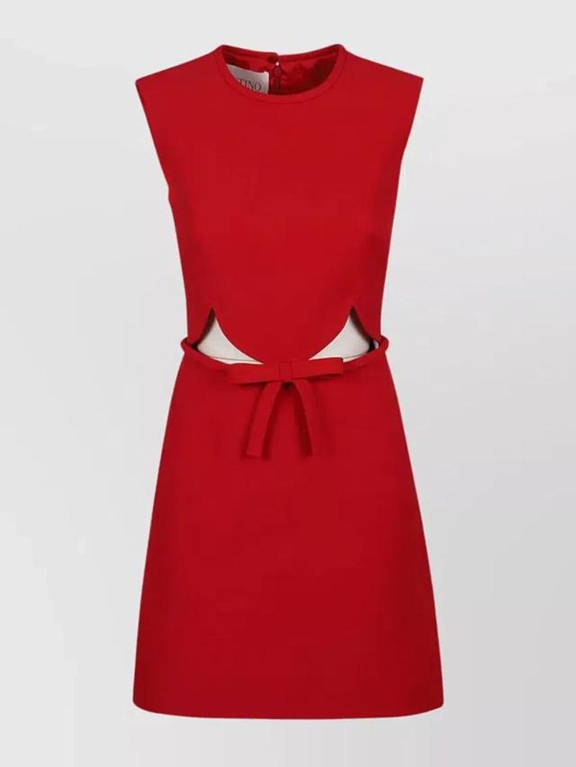 VALENTINO Solid Crepe Couture Dress In Red Product Image