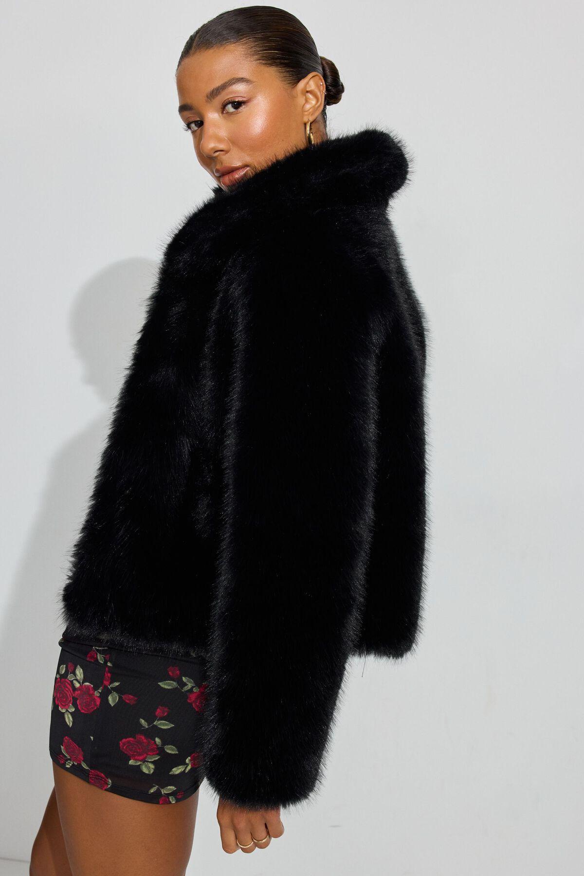 Short Faux Fur Coat Product Image