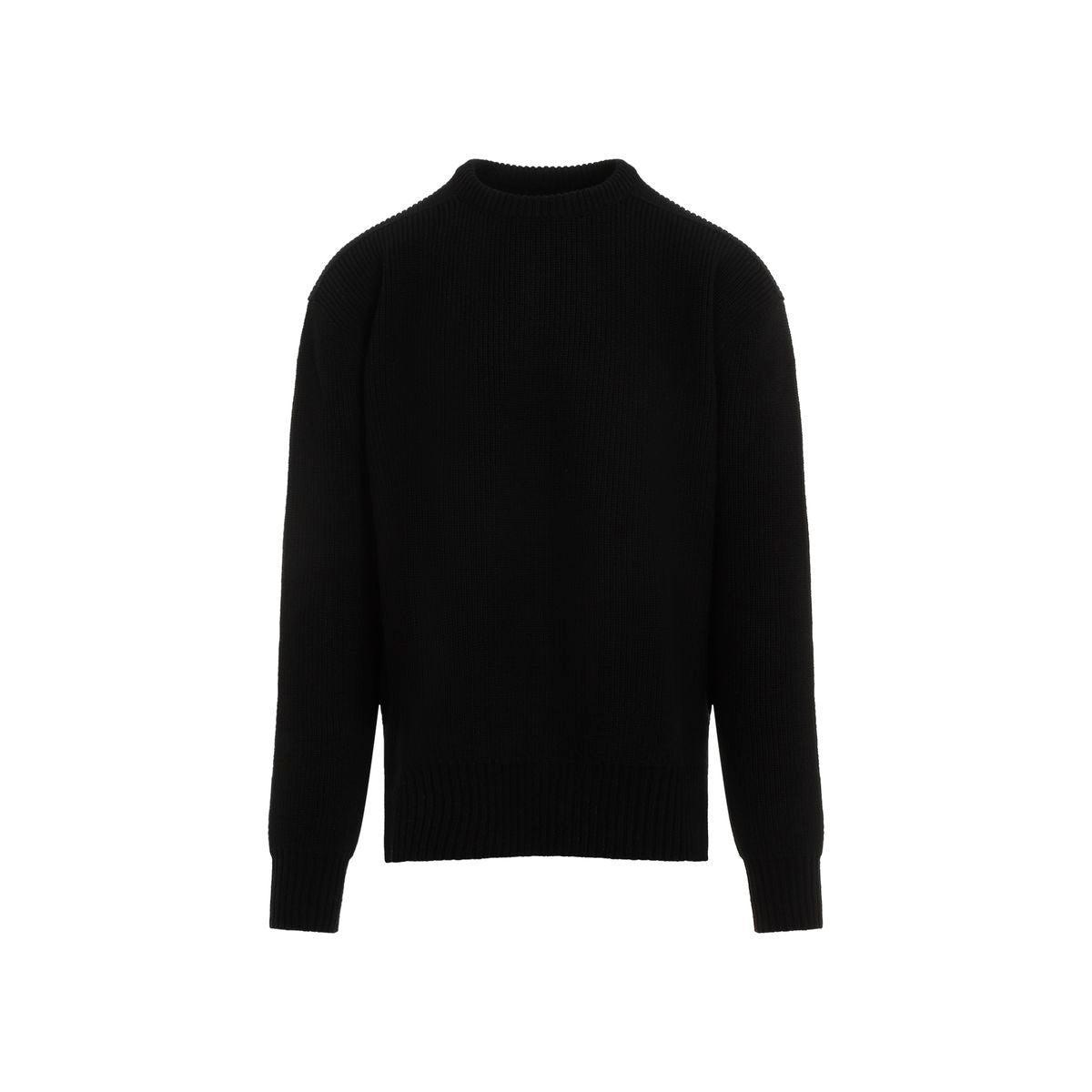 RICK OWENS Men's Fisherman Pullover Sweater In Black Product Image