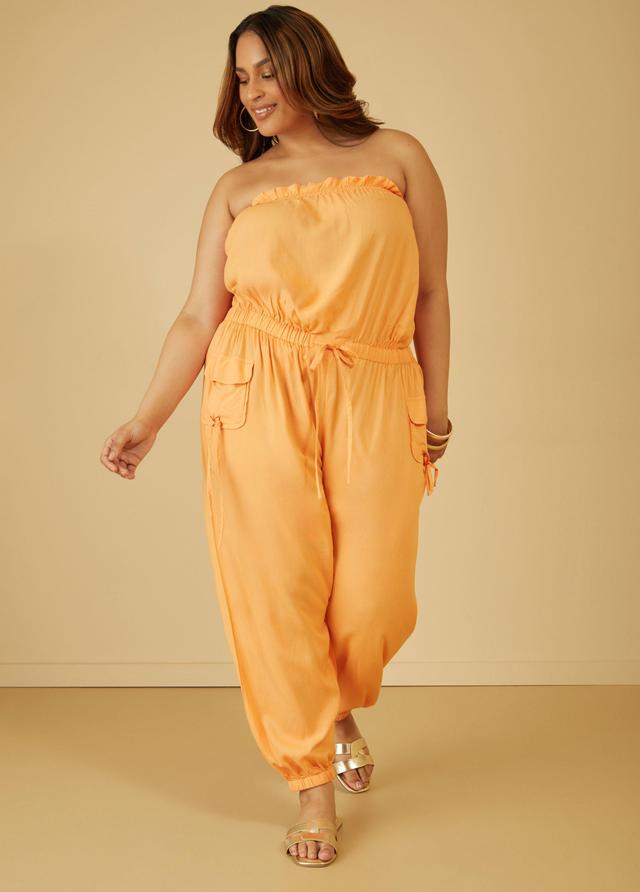 Plus Size Strapless Joggers Jumpsuit Ashley Stewart Product Image