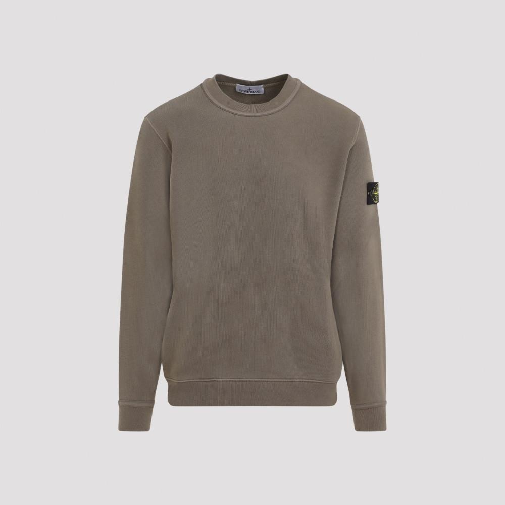 STONE ISLAND Walnut Brown Cotton Sweatshirt Product Image