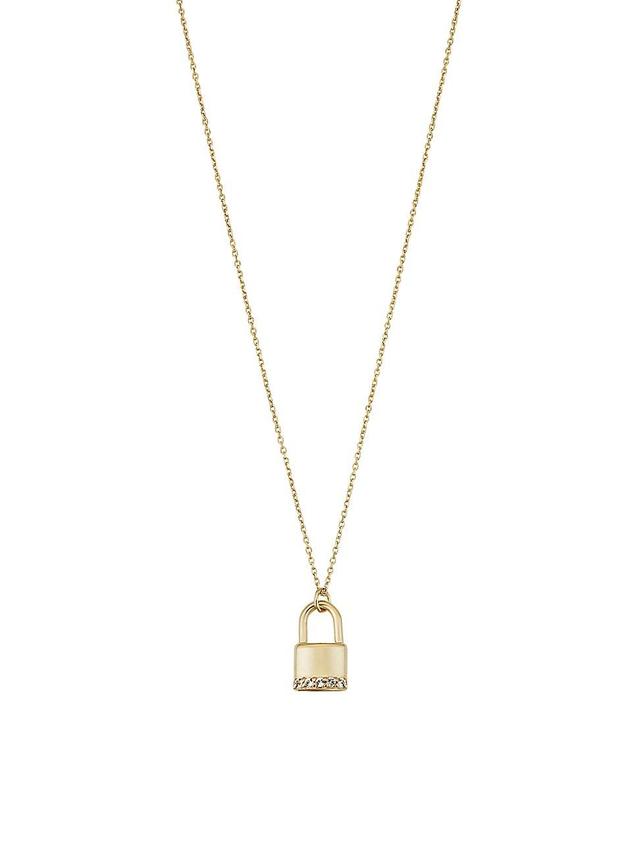 Womens 14K Yellow Gold Lexington Lock Pendant Necklace Product Image