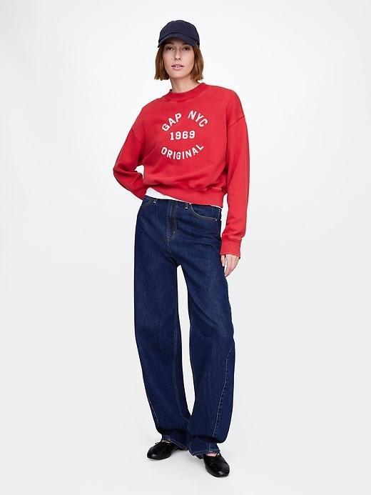 French Terry Cropped Sweatshirt Product Image