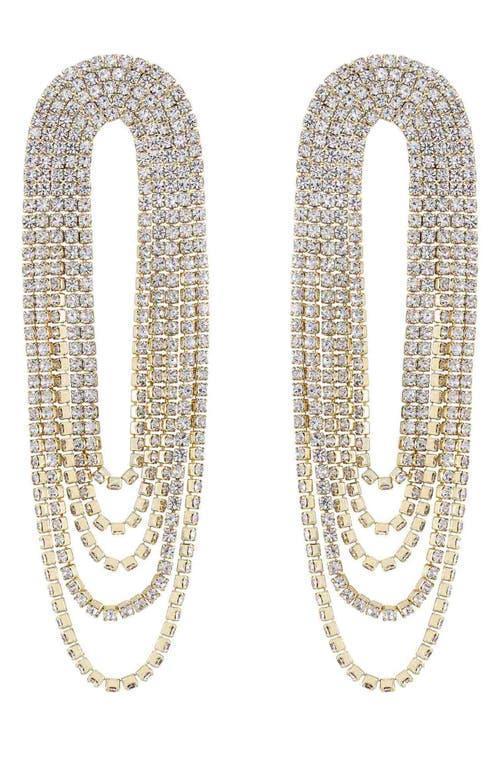 Womens Crystal Drape 18K Gold-Plated Fringe Earrings Product Image