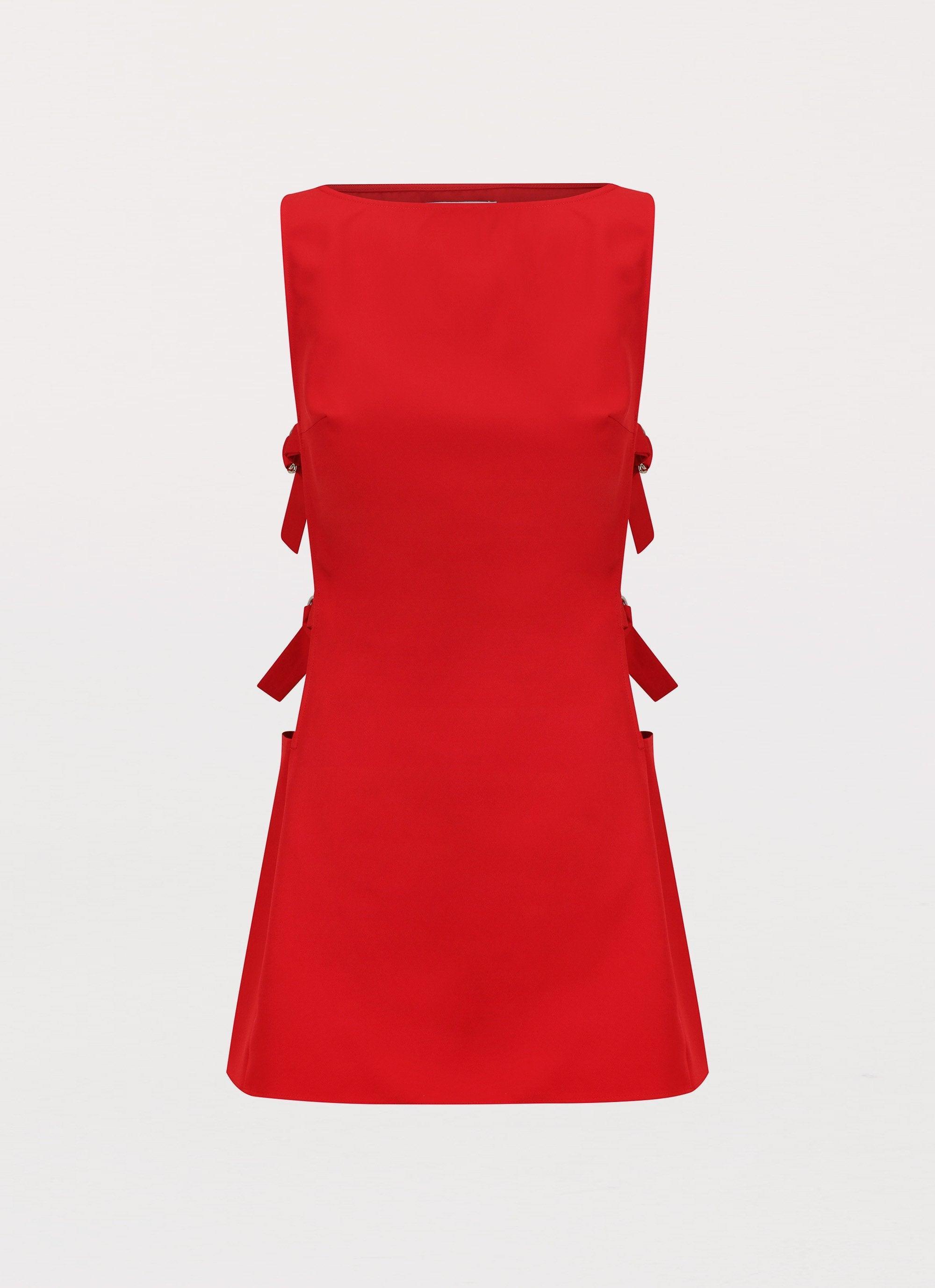 Cherish You Buckle Mini Dress - Red Product Image