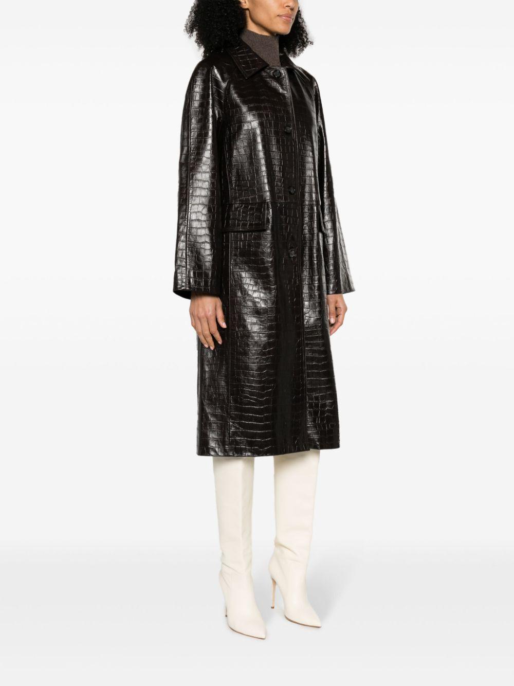 embossed-crocodile leather maxi coat Product Image