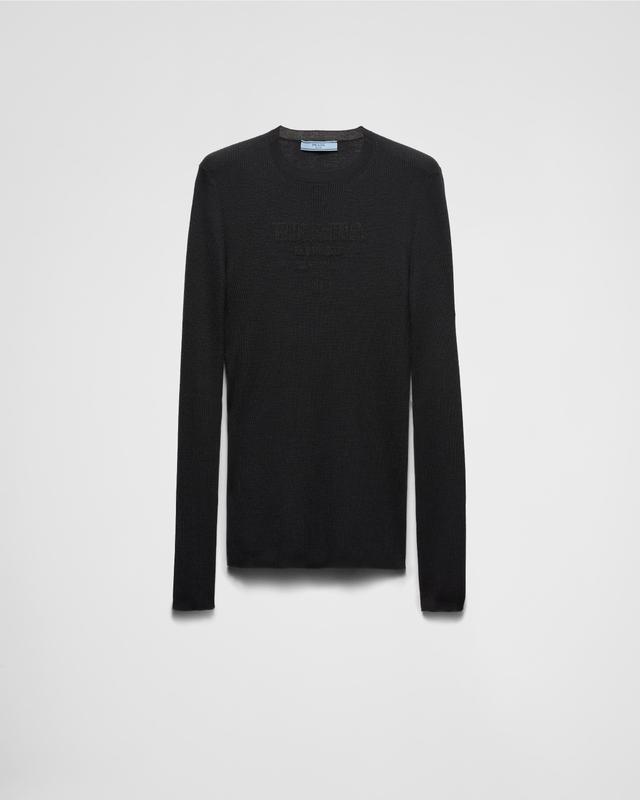 Superfine wool crew-neck sweater Product Image