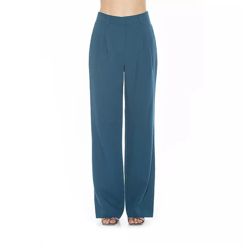 Womens ALEXIA ADMOR Ellie Wide Leg Pleated Pants Blue Product Image