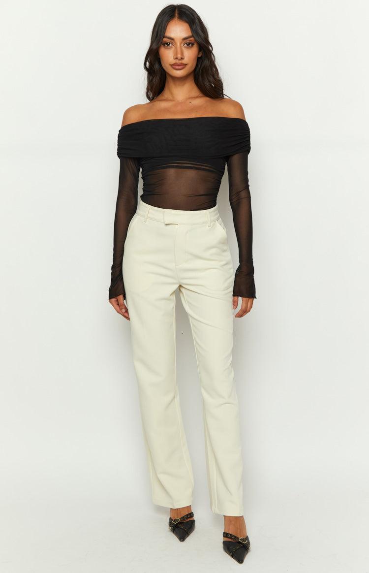 Cabo Cream Straight Leg High Waisted Tailored Pant Product Image