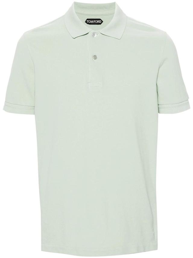 TOM FORD Short-sleeve Cotton Polo Shirt In White Product Image