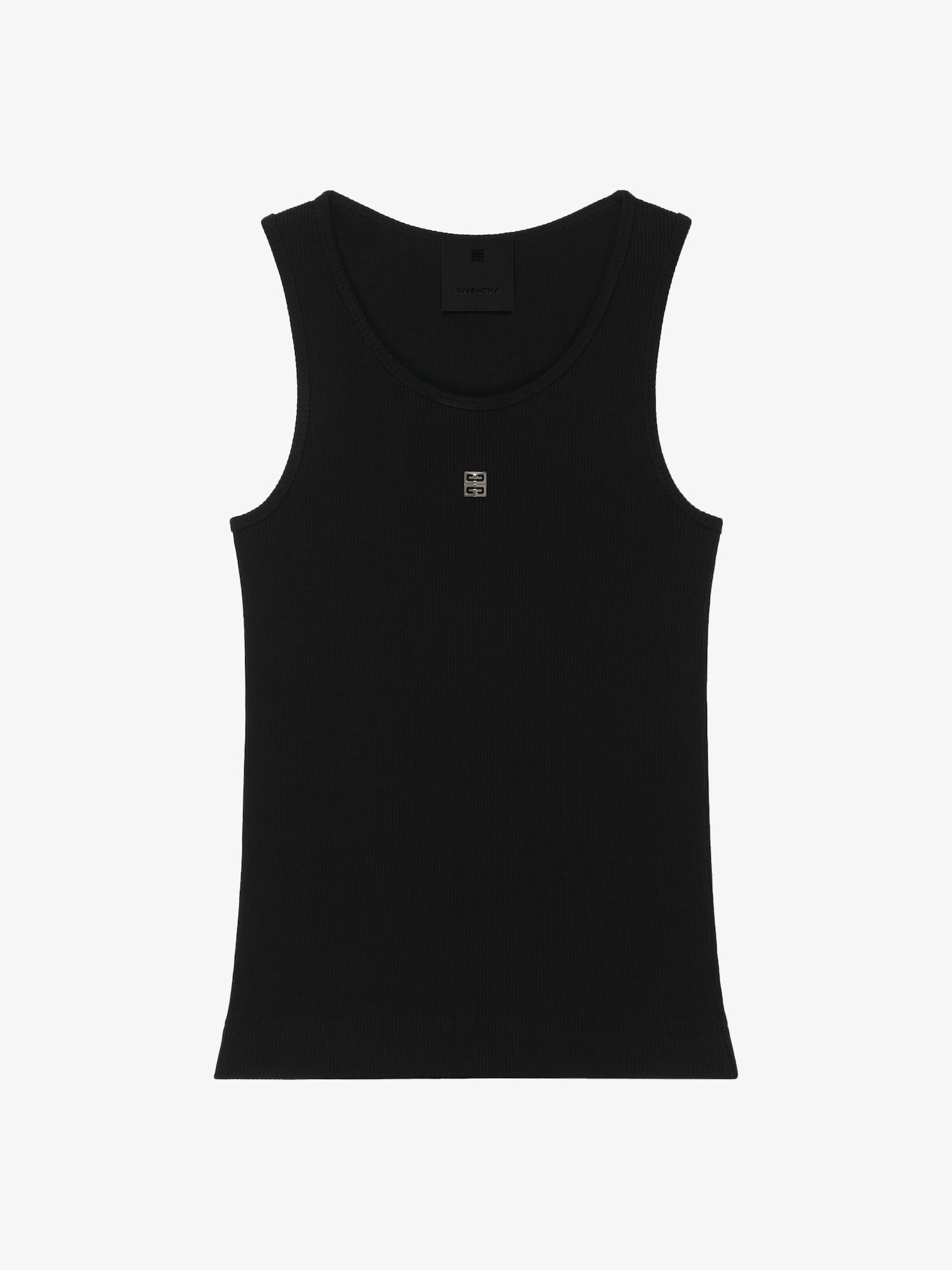 Slim fit tank top in cotton with 4G detail product image