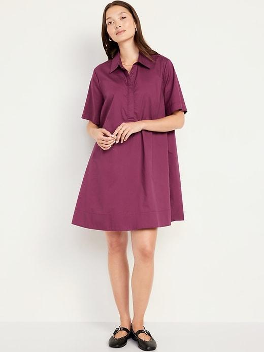 Short-Sleeve Mini Shirt Dress Product Image