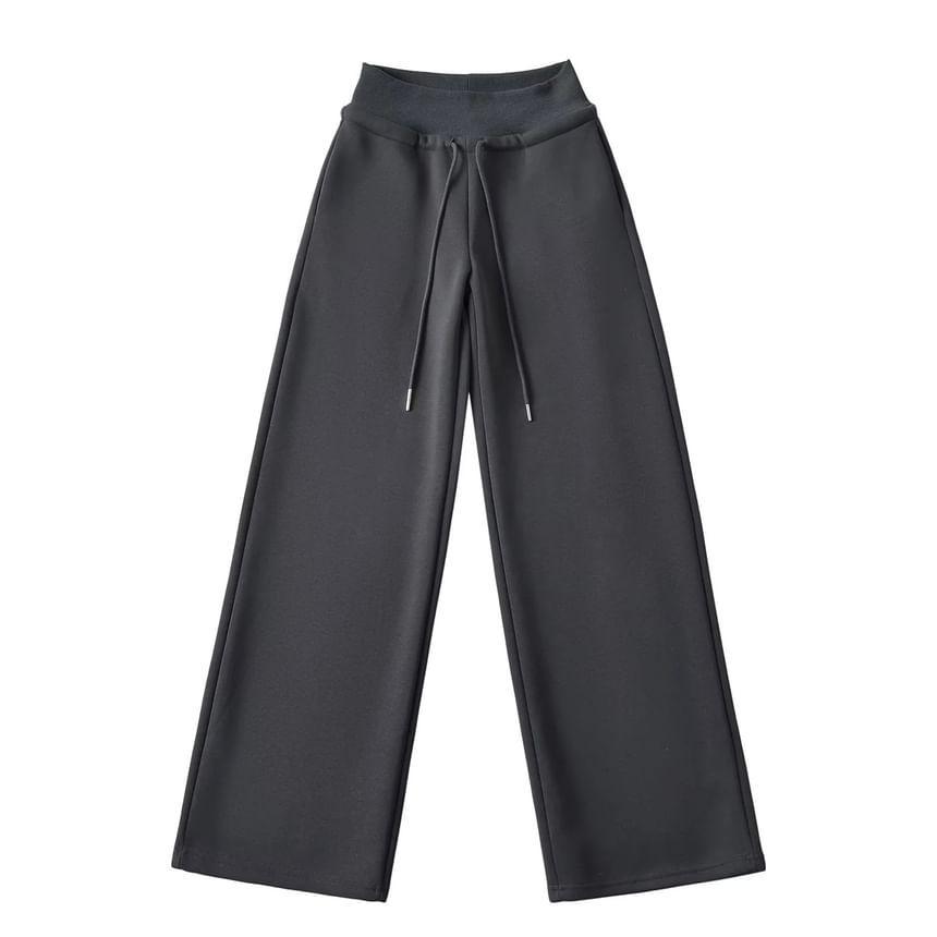 High Rise Plain Wide Leg Pants Product Image