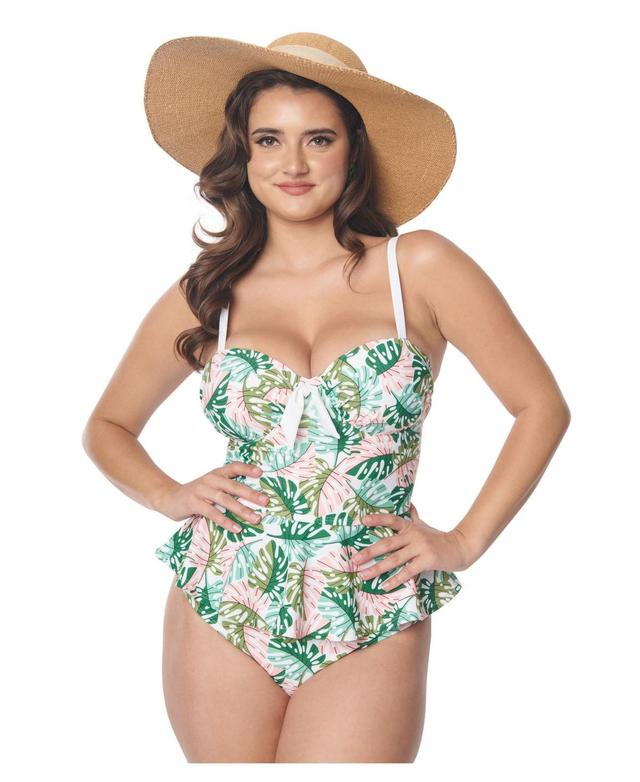 Unique Vintage Womens Peplum Solana Tankini Swim Top Product Image