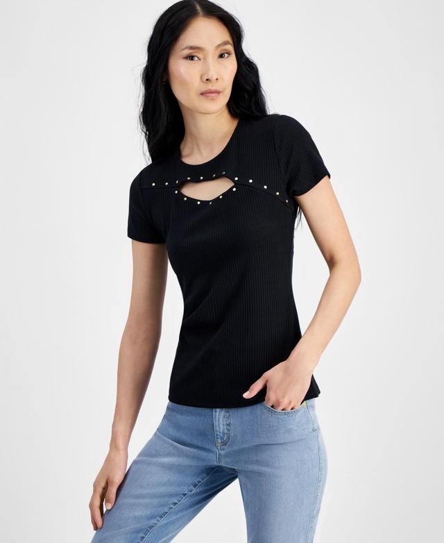 I.n.c. International Concepts Womens Fitted Cutout Top, Created for Macys Product Image