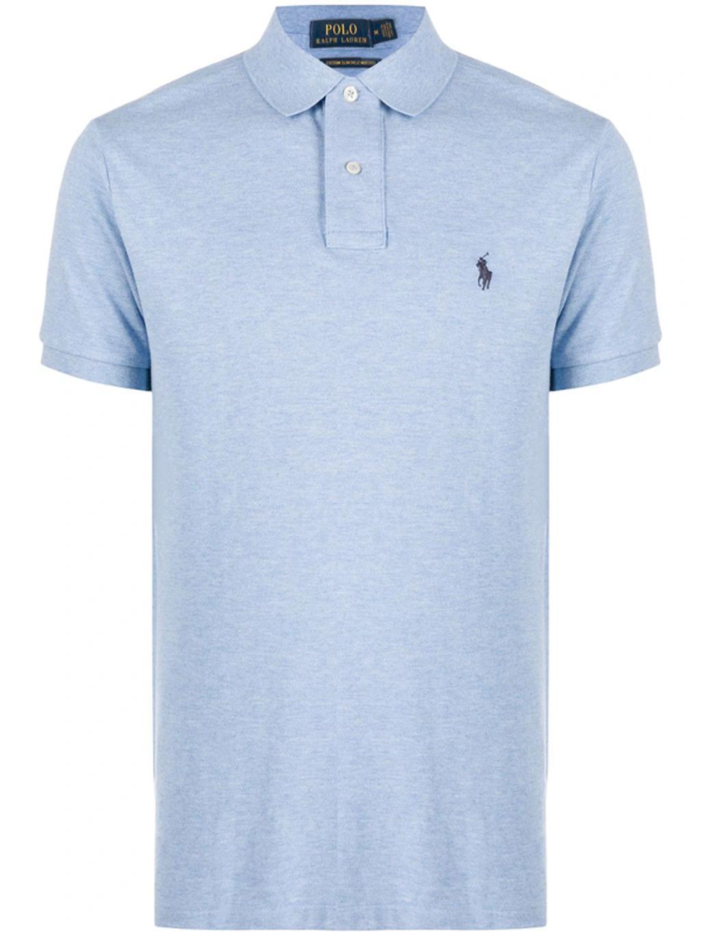 Embroidered Logo Polo Shirt In Blue Product Image