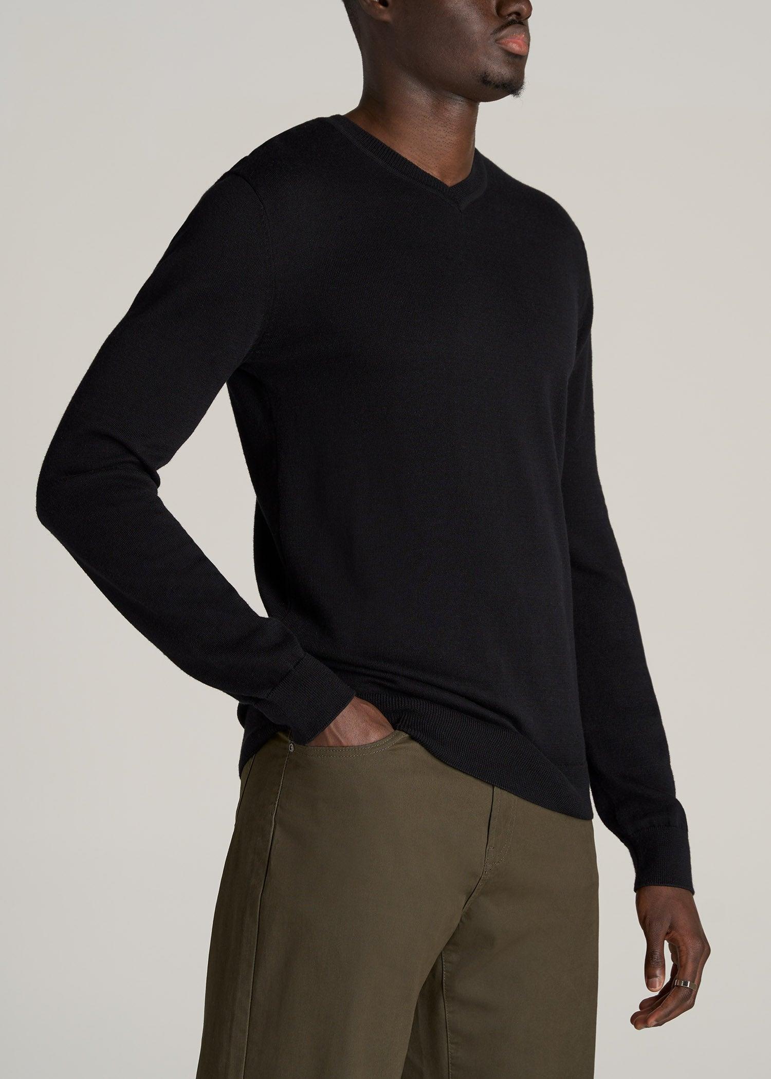 Everyday V-Neck Tall Men's Sweater in Black Male Product Image