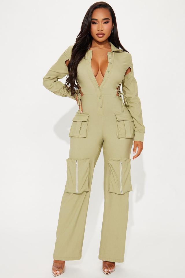 Everly Jumpsuit - Olive Product Image