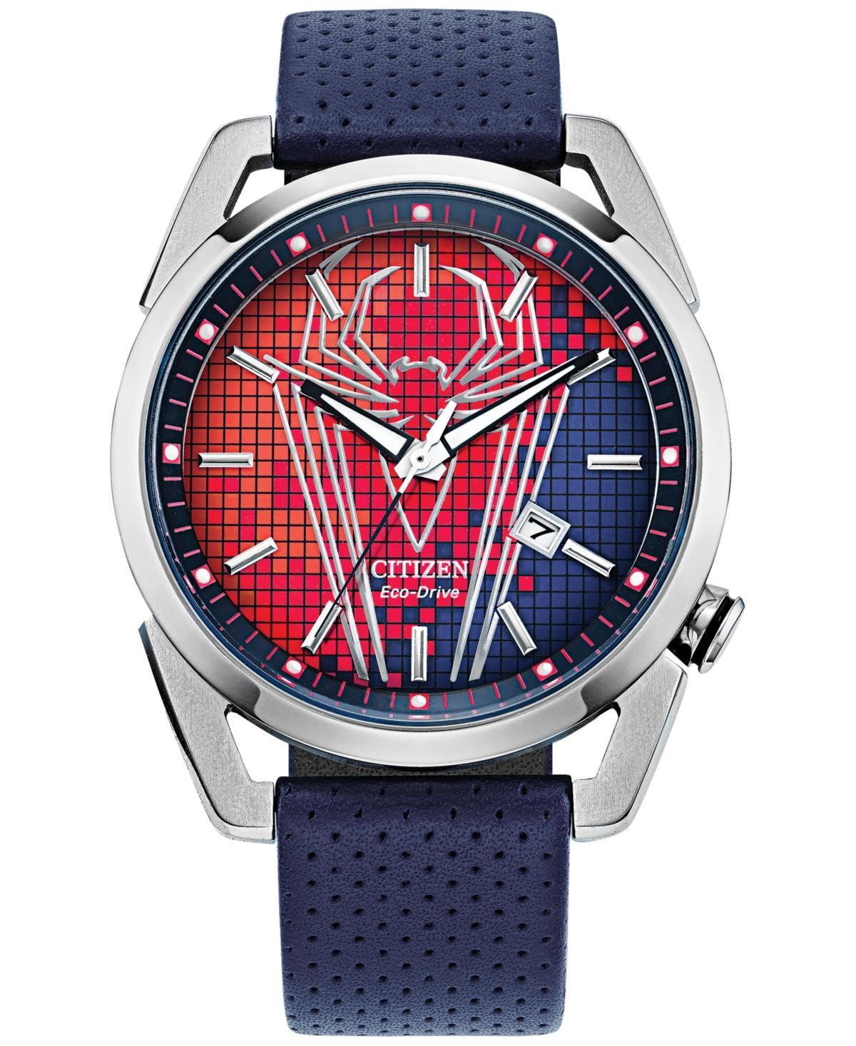 Men's Citizen Eco-DriveÂ® Spider-Man Strap Watch with Red and Blue Dial (Model: Aw1680-03W) Product Image