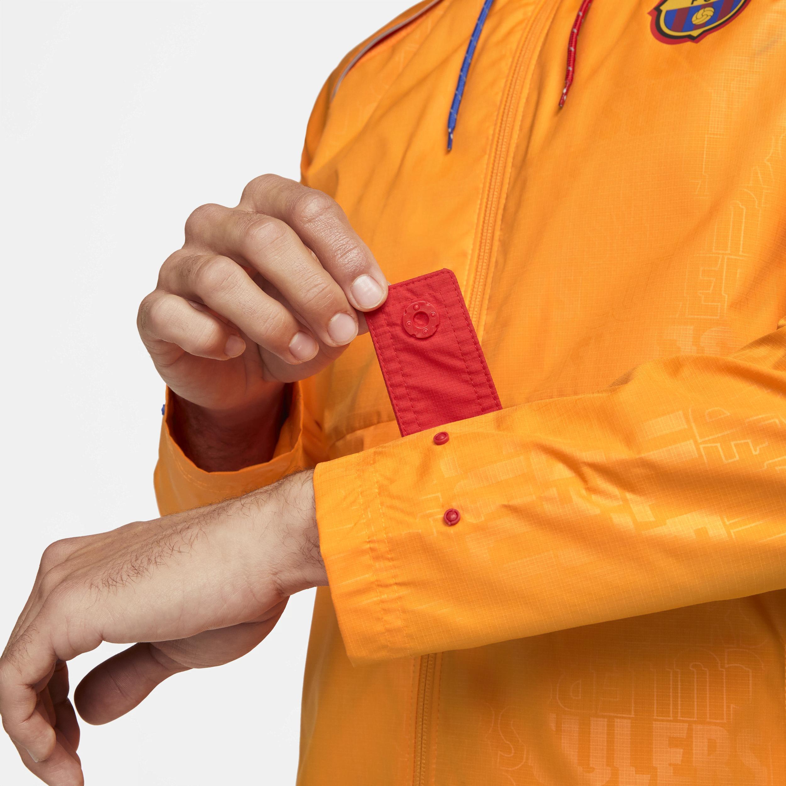 Mens Nike Orange Barcelona All-Weather Full-Zip Jacket Product Image