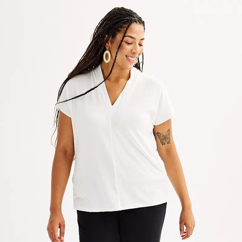 Plus Size Nine West Dolman V-Neck Top, Womens Product Image