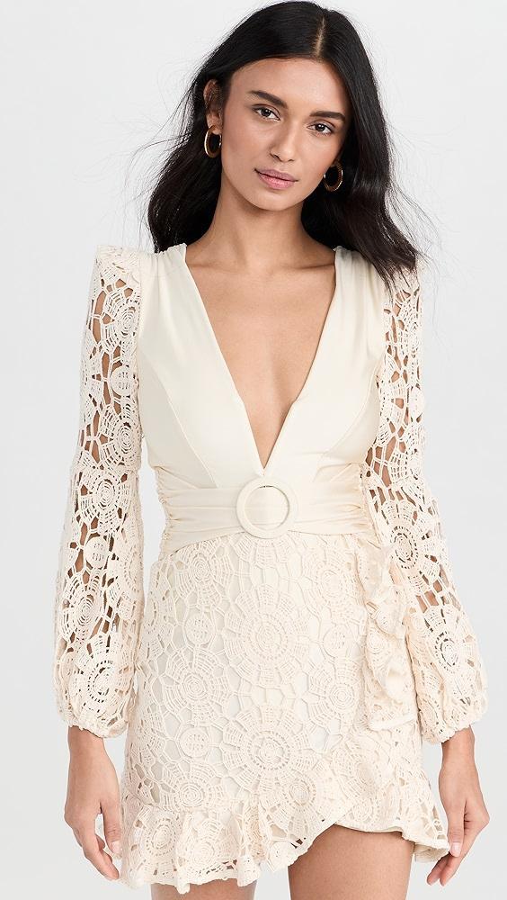 PatBO Crochet Plunge Mini Dress | Shopbop Product Image