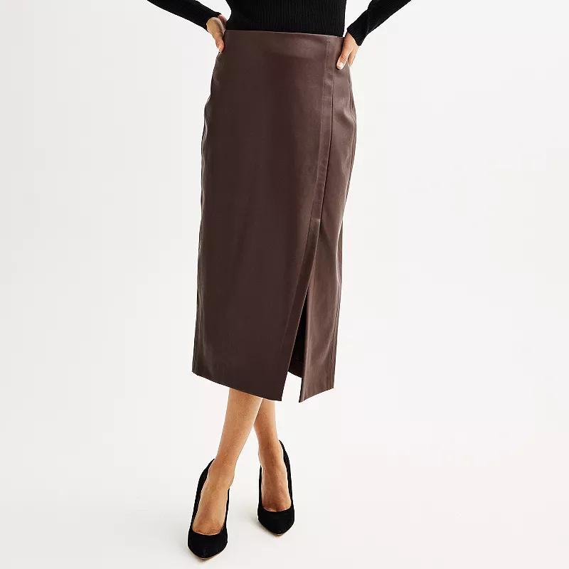 Womens Nine West Faux Leather Skirt Product Image