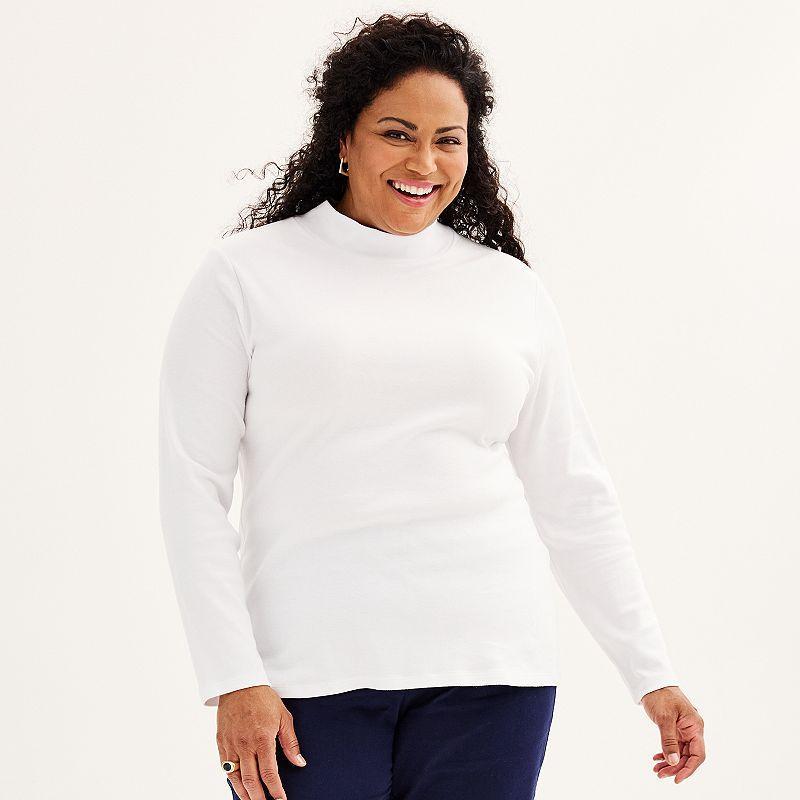 Plus Size Croft & Barrow Essential Mockneck Top, Womens product image