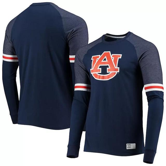 Mens Under Armour Auburn Tigers Game Day Sleeve Stripe Raglan Long Sleeve T-Shirt Blue Product Image