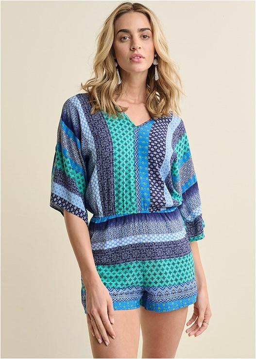 Mixed Print Romper Product Image