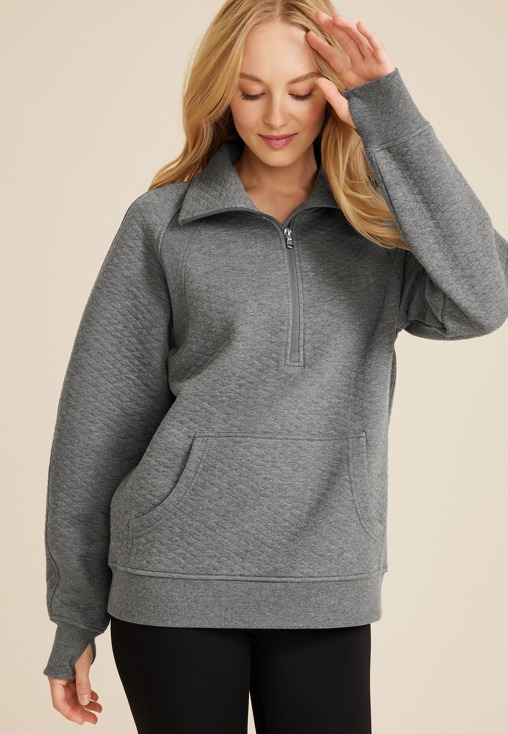 Quilted Quarter Zip Sweatshirt Product Image