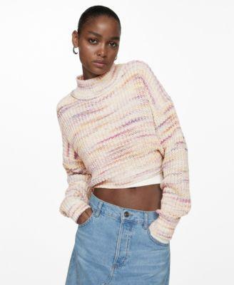 Mango Womens Knitted Cropped Sweater product image