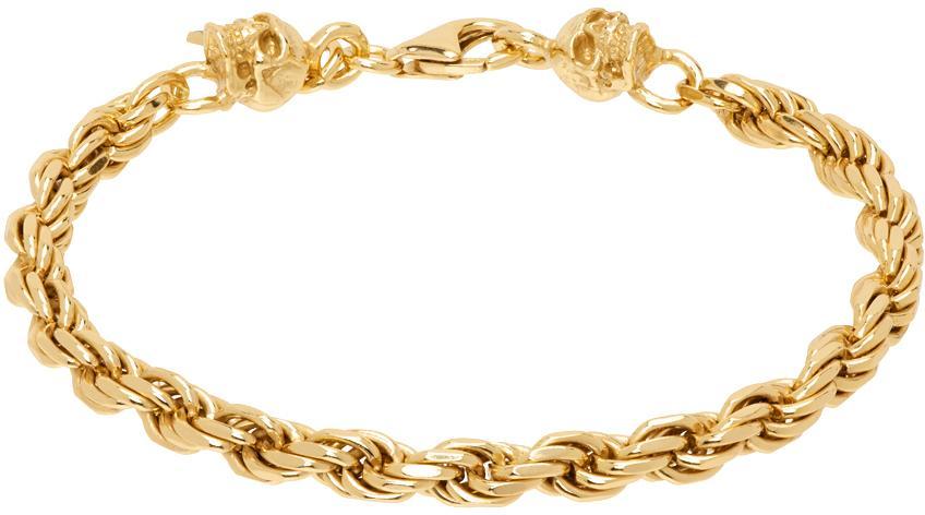 EMANUELE BICOCCHI Ssense Exclusive Gold Skull Bracelet Product Image