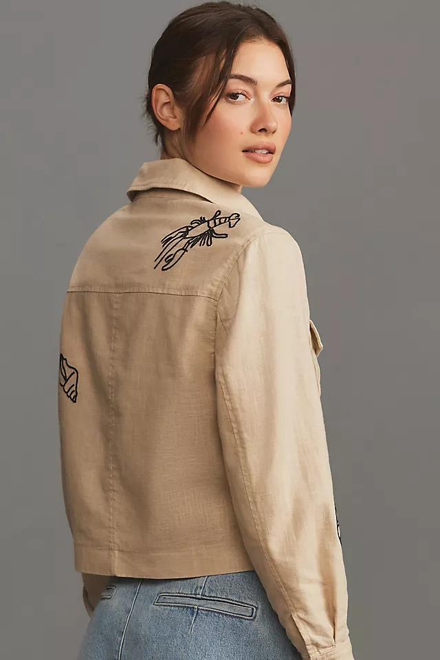 DOLAN Embroidered Seascape Linen Jacket Product Image