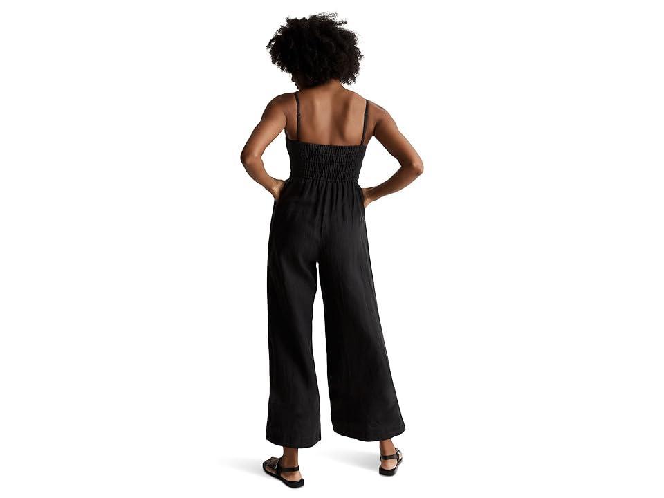 Madewell Sleeveless Wide-Leg Jumpsuit in 100% Linen Coal) Women's Jumpsuit & Rompers One Piece Product Image