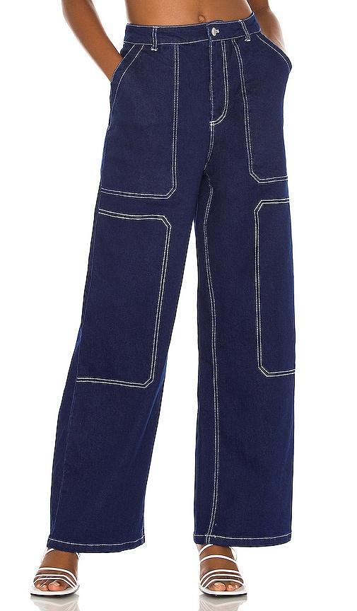 BY.DYLN Cooper Jeans in Blue. Size M, S, XL, XS. Product Image