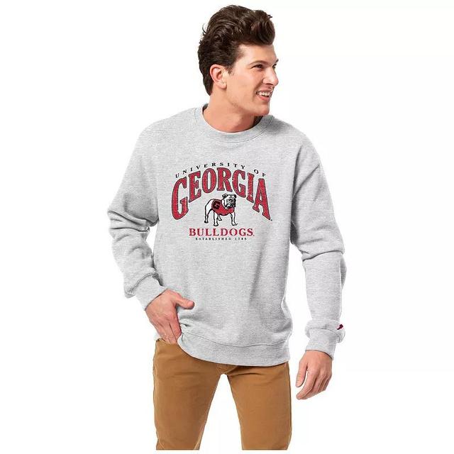 Mens League Collegiate Wear Heather Gray Georgia Bulldogs Tall Arch Essential 2.0 Pullover Sweatshirt Product Image