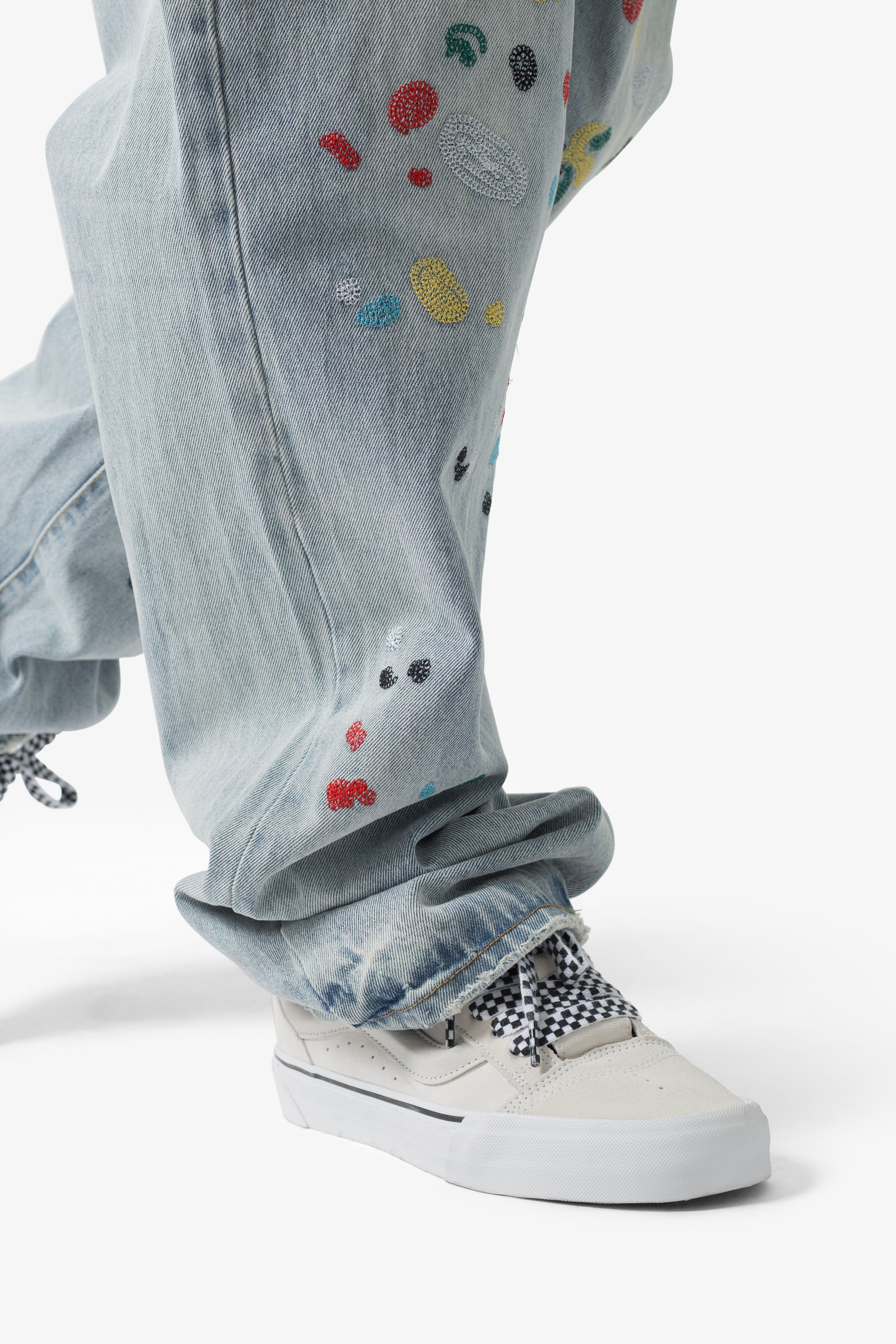 Ultra Baggy Chainstitch Denim - Light Blue Product Image