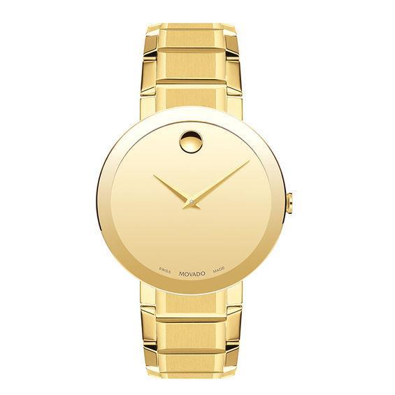 Movado Mens Swiss Sapphire Gold-Tone Pvd Stainless Steel Bracelet Watch 39mm - Gold Product Image